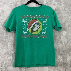 Unisex Adult S Buc-ees Christmas T-Shirt Not a Creature was stirring Green USA